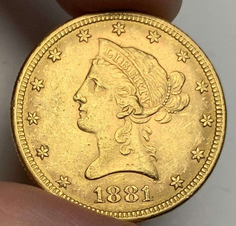 Last Minute! 1881 Gold $10 Liberty Head MS61: Winner shall receive the exact coin shown here. (MR/UUFP)