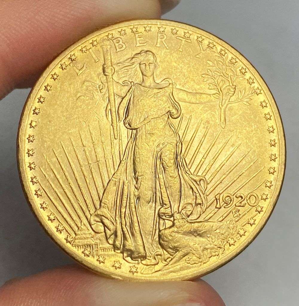 Last Minute! 1920 Gold $20 Saint Gaudens MS64: Winner shall receive the exact coin shown here. (RR/PPLR)