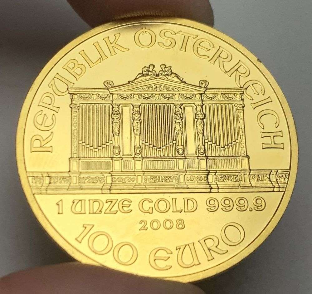 Last Minute Gold! 2008 Austrian Philharmonic 1 ozt .9999 Gold: Winner shall receive the exact coin shown here. (MR/PPBB)