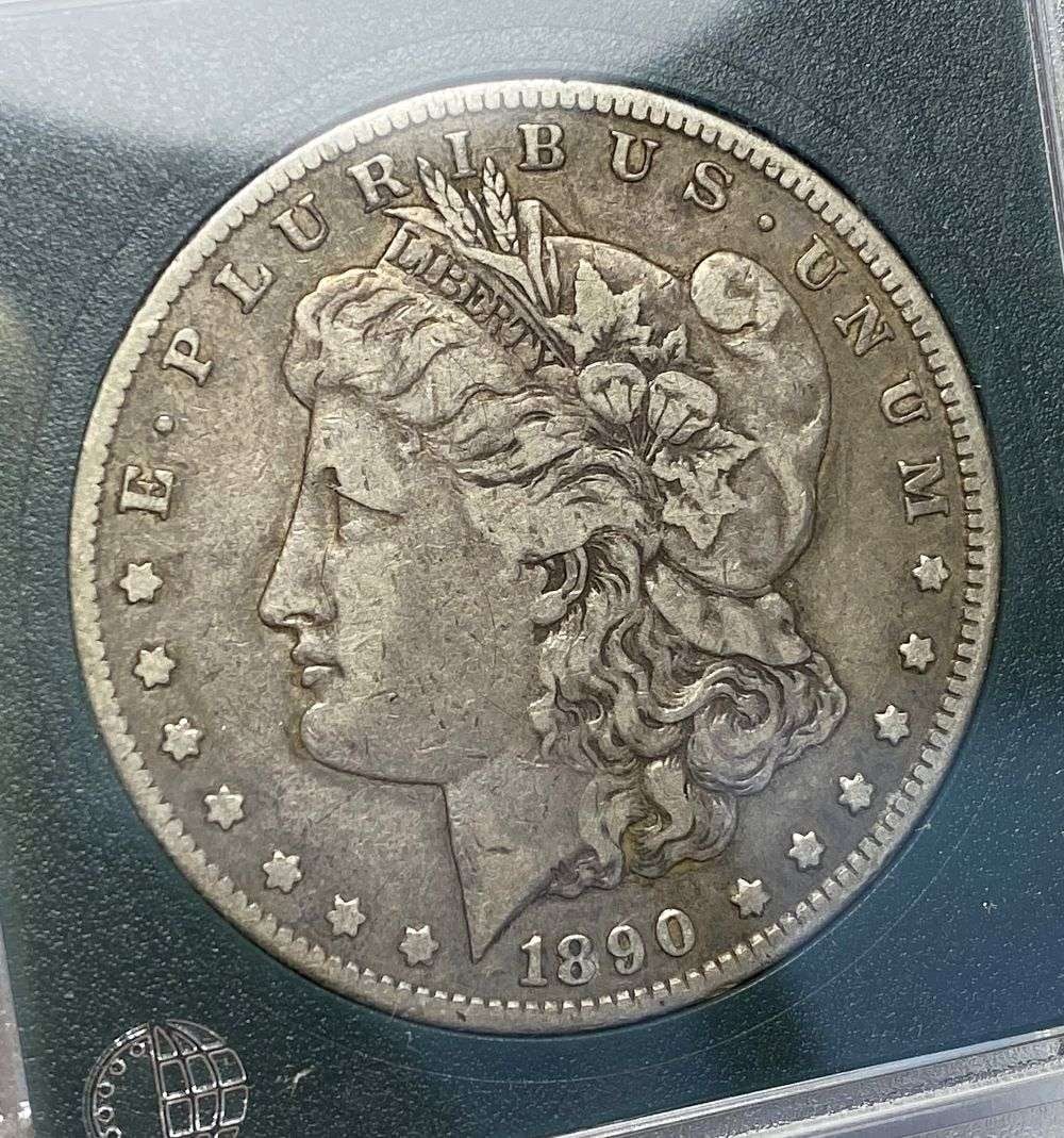 Last Minute! 1890-CC Morgan Silver Dollar VF25: Winner shall receive the exact coin shown here. (RR/B)