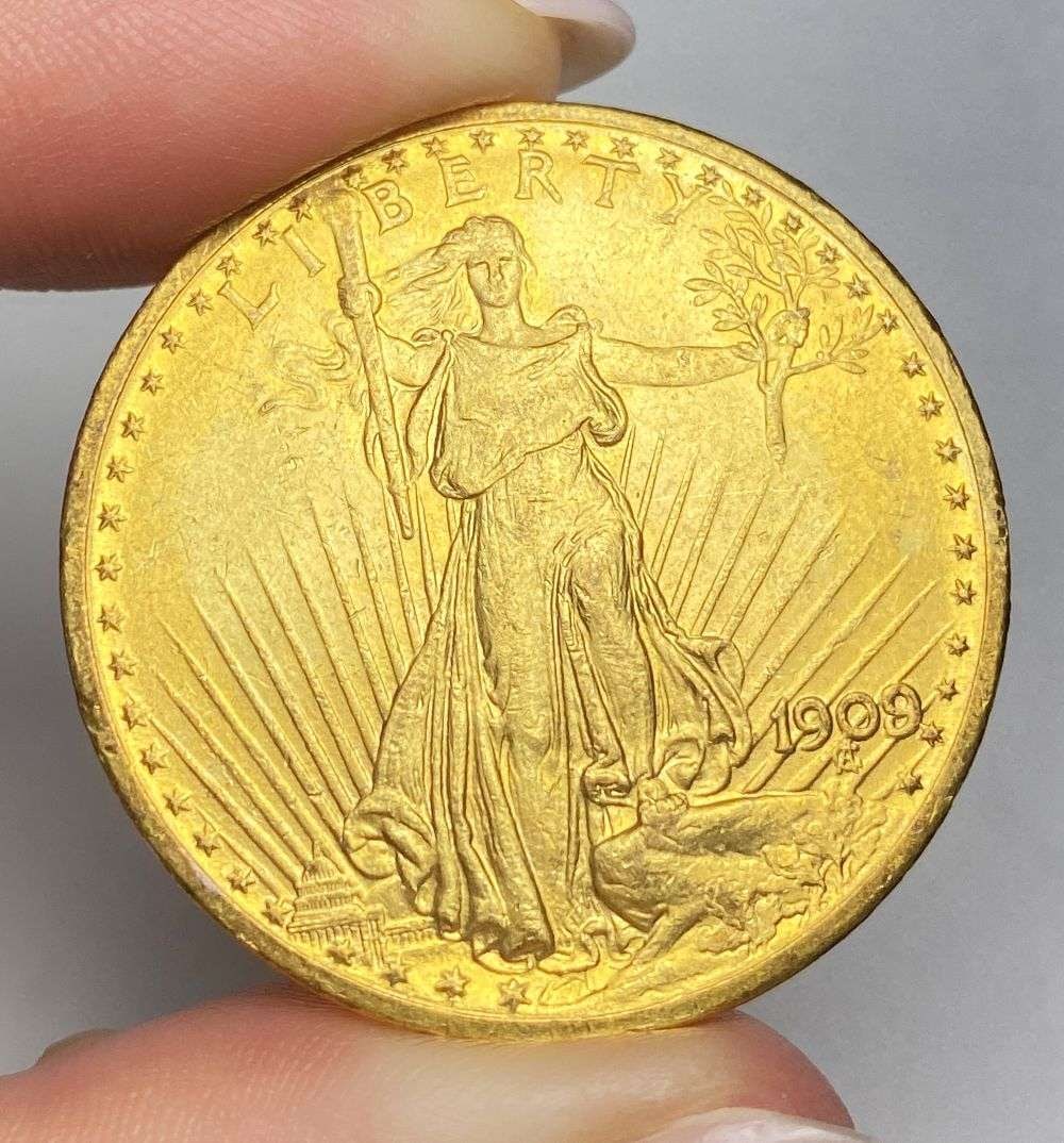 Last Minute! 1909/8 Gold $20 Saint Gaudens MS64 (1 of 3)