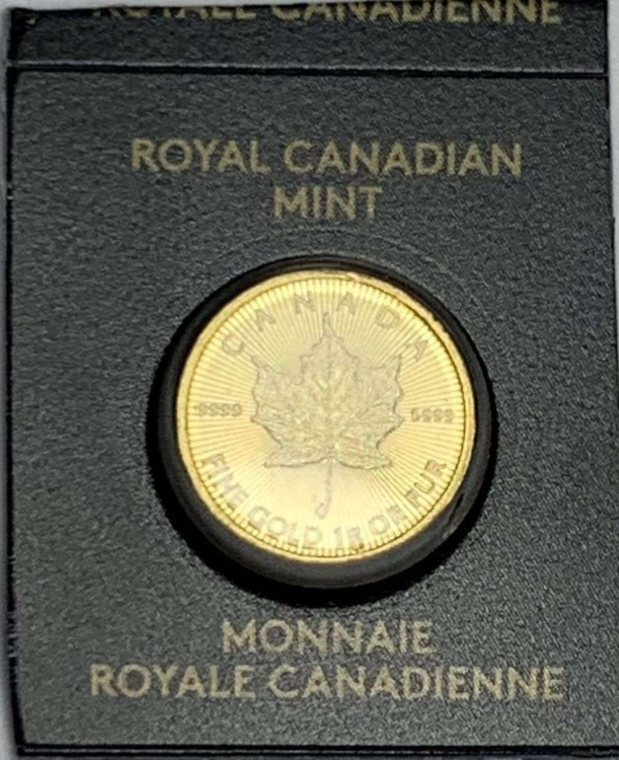 Last Minute! 2021 Canada 50c Maple Leaf 1g .9999 Gold: Winner shall receive the exact coin shown here. (MR)
