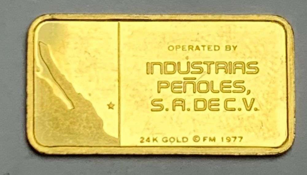 Last Minute! 2.6g Penoles Las Torres Guanajuato, Mexico 24k Gold Bar: Winner shall receive the exact bar shown here. (MR)