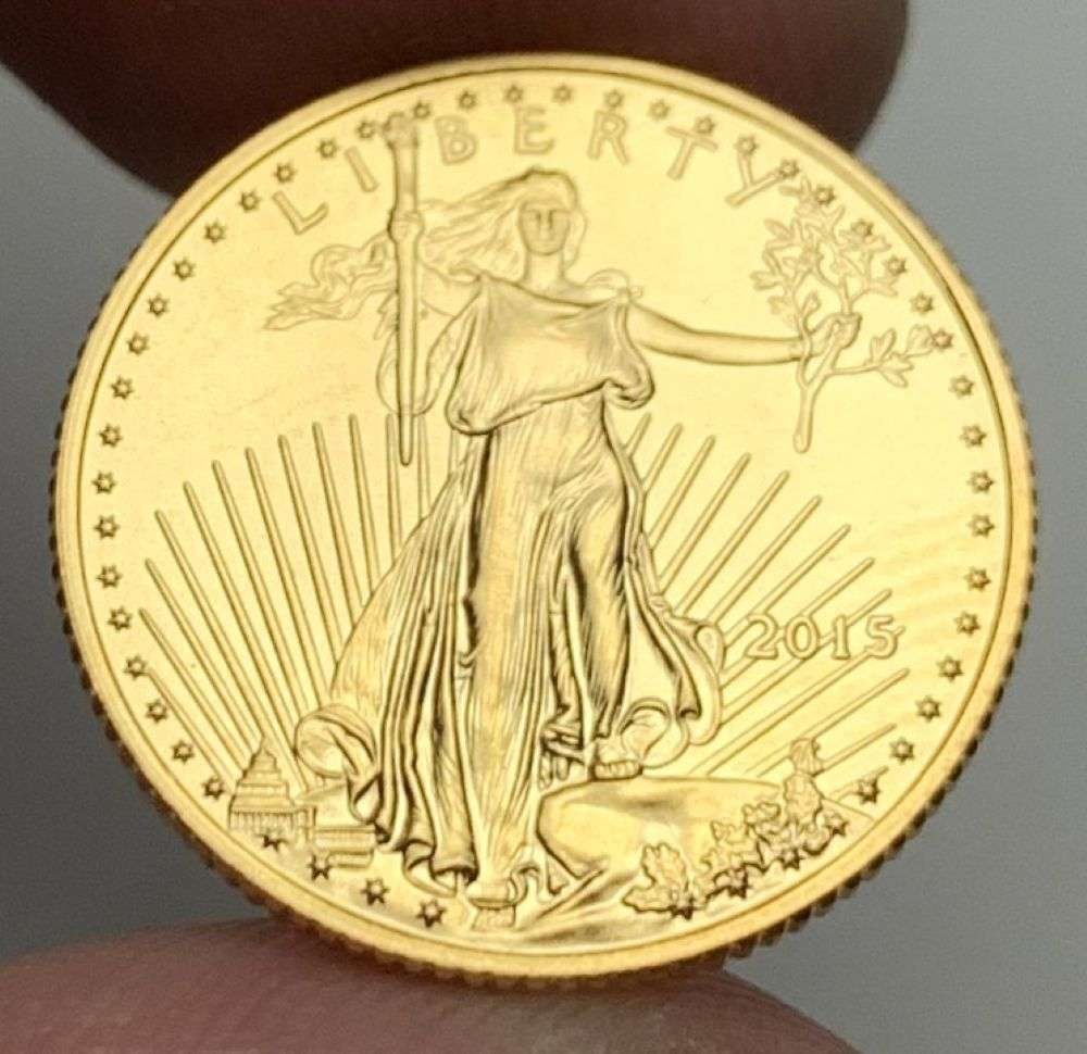 Last Minute! 2015 American $5 Gold Eagle 1/10 ozt: Winner shall receive the exact coin shown here. (MR/PIB)