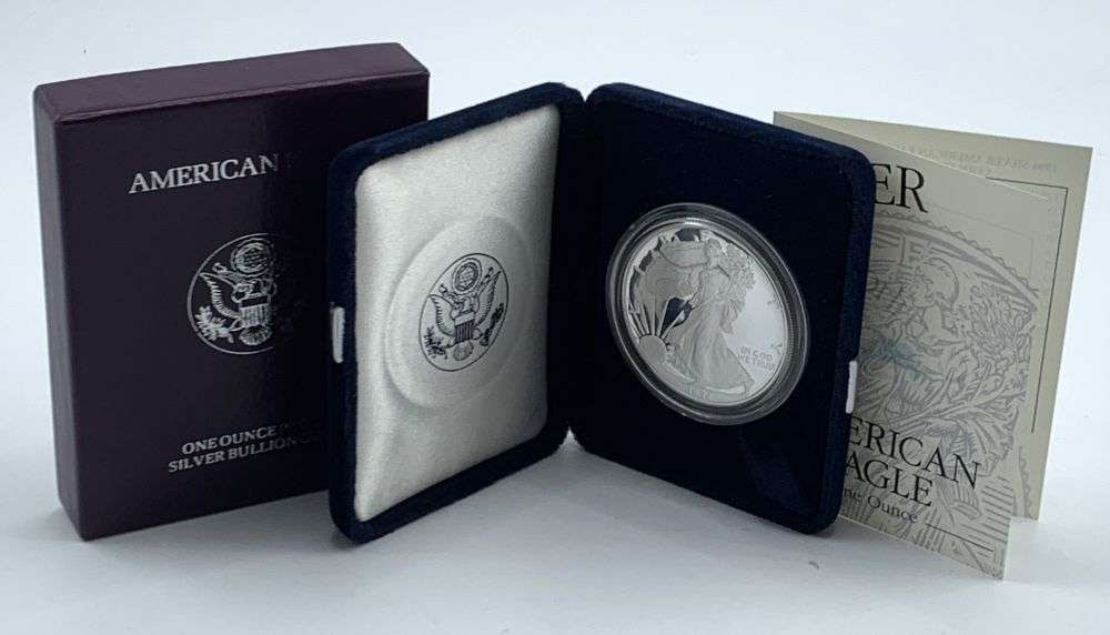 Last Minute! 1994-P American Silver Eagle Proof OGP: Winner shall receive the exact coin shown here. (MR/B)