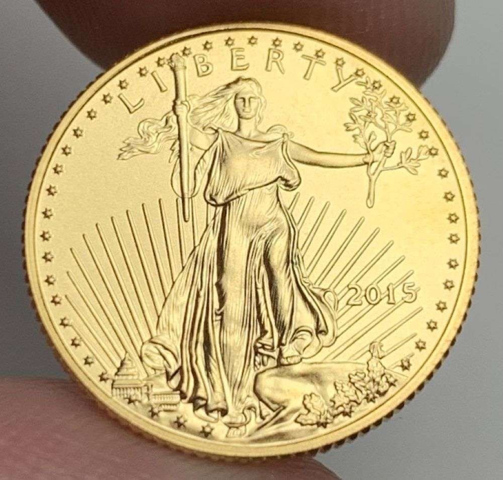 Last Minute! 2015 American $5 Gold Eagle 1/10 ozt: Winner shall receive the exact coin shown here. (MR/PIB)