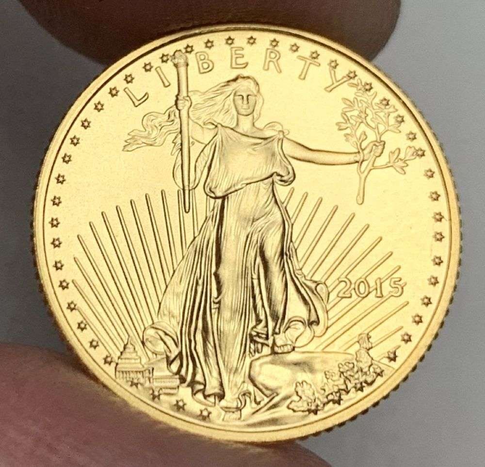 Last Minute! 2015 American $5 Gold Eagle 1/10 ozt: Winner shall receive the exact coin shown here. (MR/PIB)