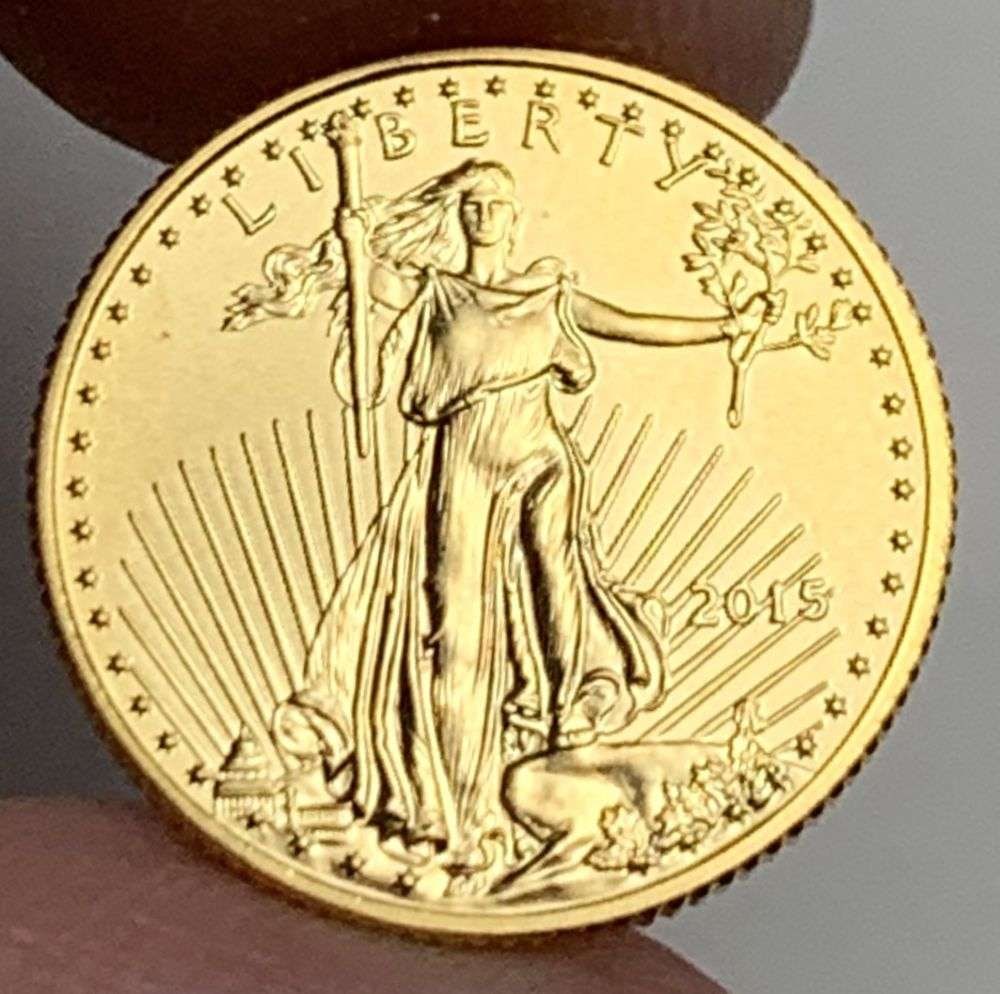 Last Minute! 2015 American $5 Gold Eagle 1/10 ozt: Winner shall receive the exact coin shown here. (MR/PIB)