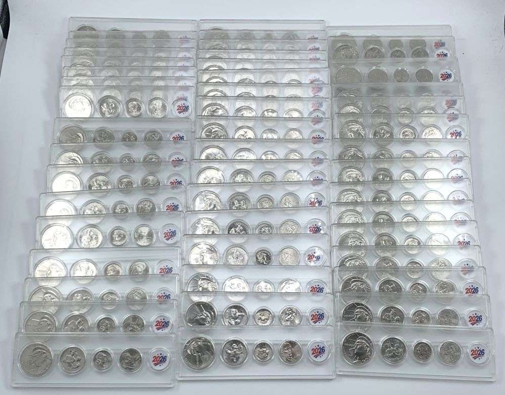 (50) 2026-D United States Semiquincentennial Set (200-coins): Hot off the press! Buy wholesale here before the U.S. Mint is able to offer these retail. Winner shall receive (50) sets (200-coins) precisely resembling the ones shown here. (RR)