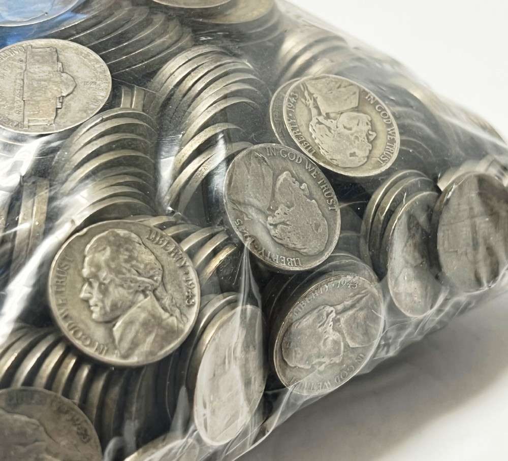 $50 Face Silver World War 2 Nickels (1,000-coins) - 4