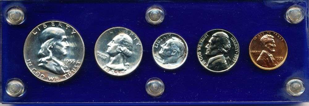 1955 United States Proof Set (5-coins): Winner shall receive the exact set (5-coins) shown here. (BD/RR)