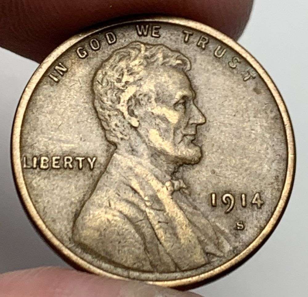 1914-S Lincoln Cent XF: Winner shall recieve the exact coin shown here. (MR/B)