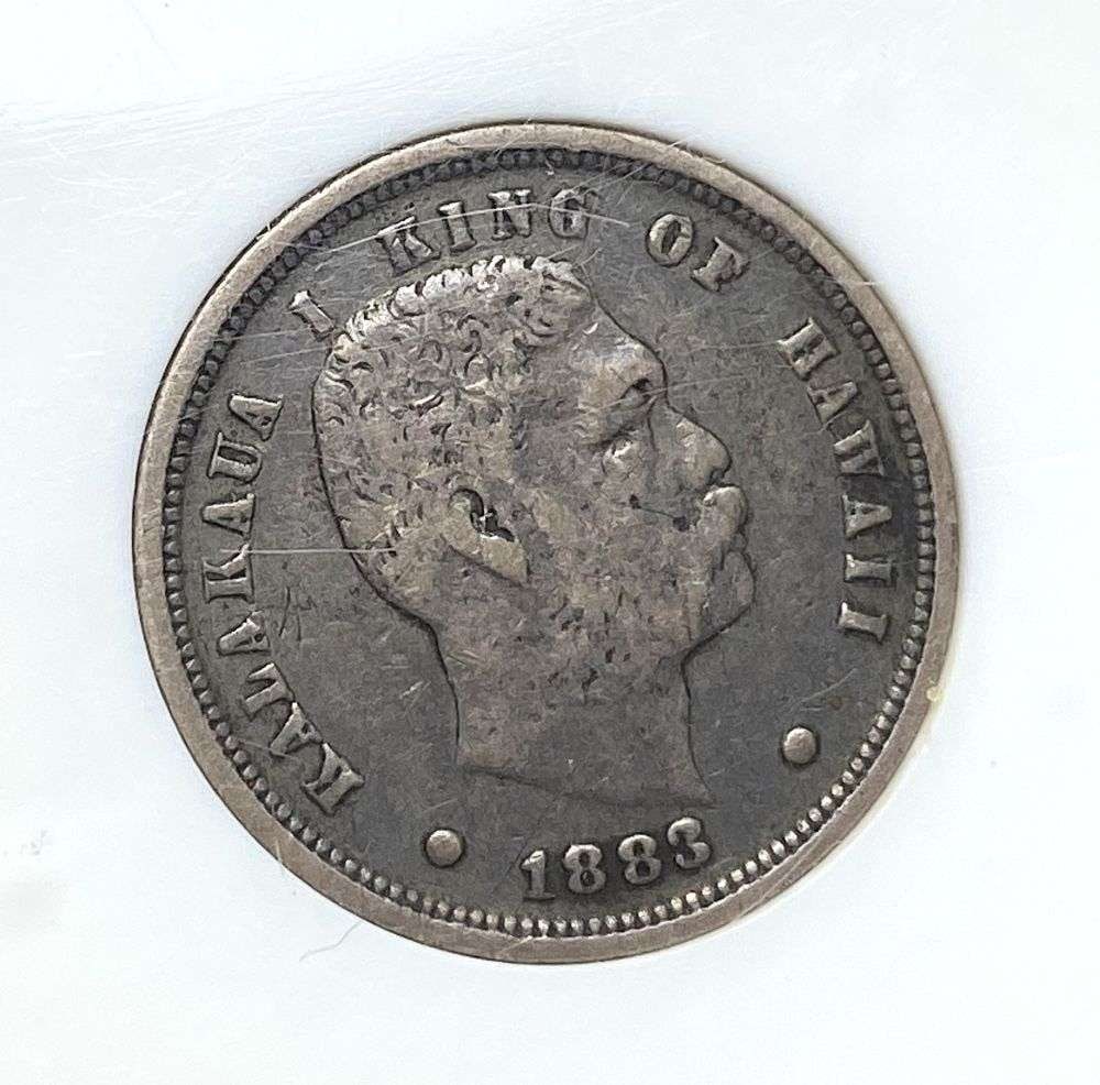 1883 Hawaii Silver Dime Vintage Fine: Winner shall receive the exact coin shown here. (RR/B)