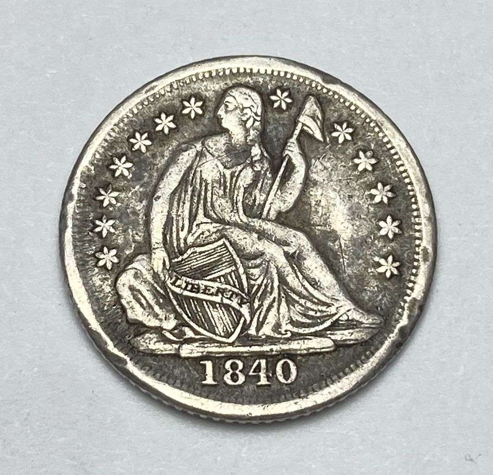 1840-O No Drapers Seated Liberty Half Dime XF Details Bent: Winner shall receive the exact coin shown here. (RR/B)