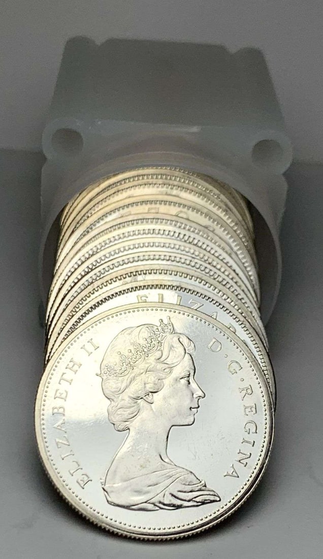Roll (20) Mixed Date BU Canadian 80% Silver Dollar: Can you imagine if this were the 1800's and you could buy fresh, original morgan dollar rolls for around a dollar or the cost of silver? This is an opportunity to get a great deal on some beautiful, o