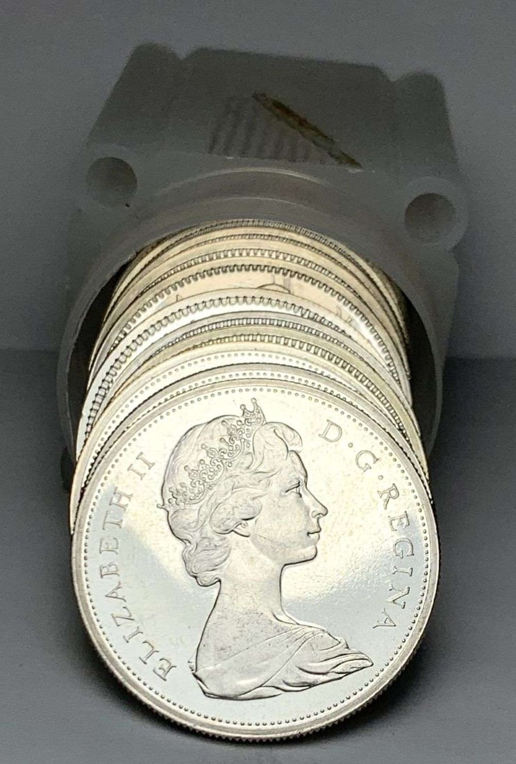 Roll (20) Mixed Date BU Canadian 80% Silver Dollar: Can you imagine if this were the 1800's and you could buy fresh, original morgan dollar rolls for around a dollar or the cost of silver? This is an opportunity to get a great deal on some beautiful, o