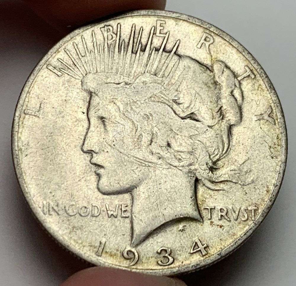 1934-S Peace Silver Dollar Fine: Winner shall recieve the exact coin shown here. (MR/B)