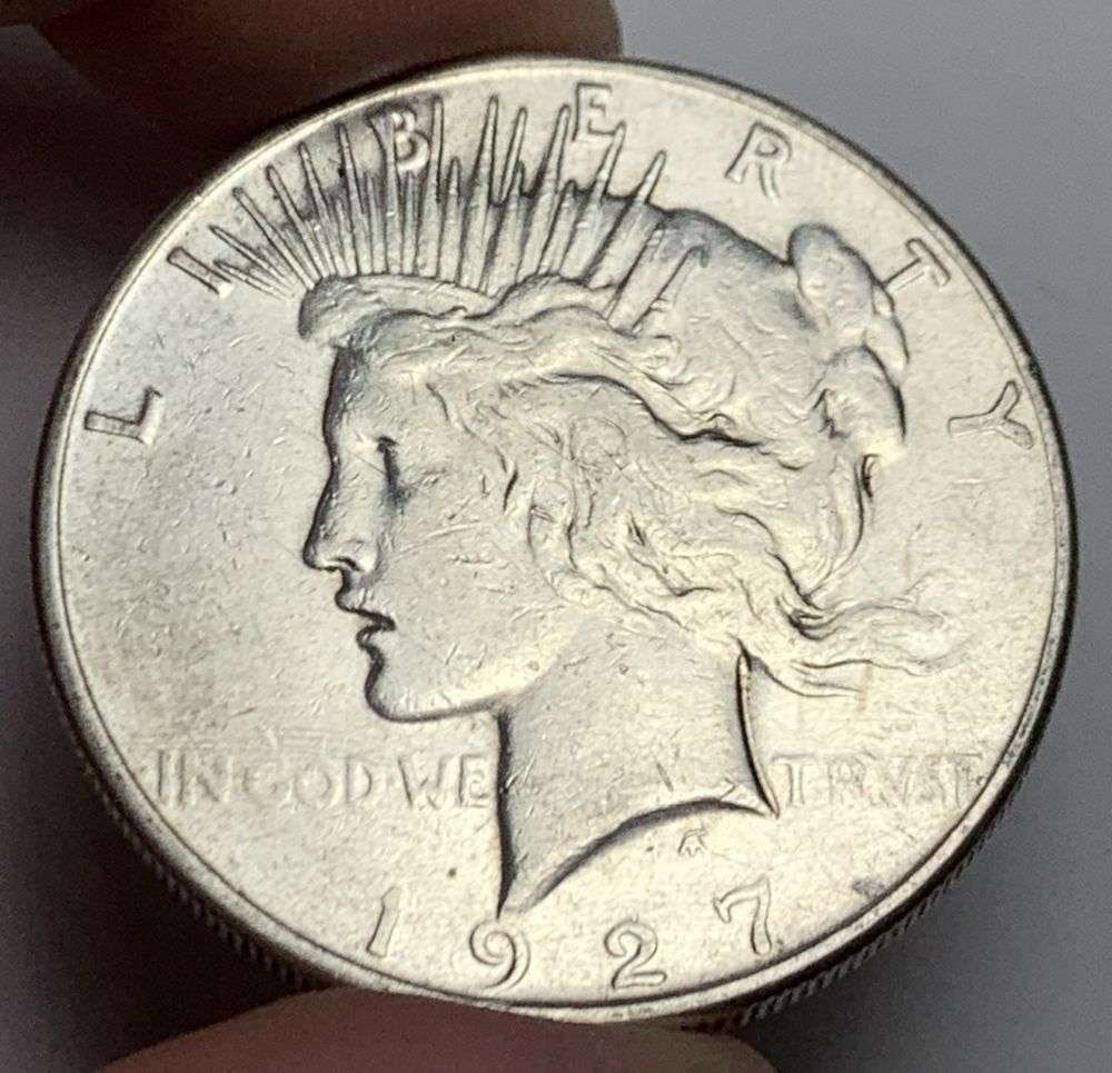 1927-S Peace Silver Dollar XF: Winner shall recieve the exact coin shown here. (MR/B)