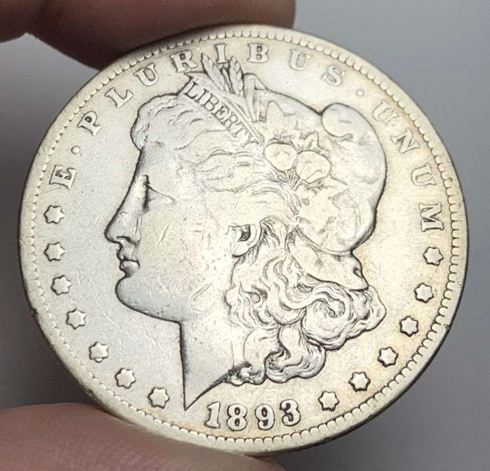 Rare Carson City 1893-CC Morgan Silver Dollar Fine: Winner shall recieve the exact coin shown here. (MR/B)