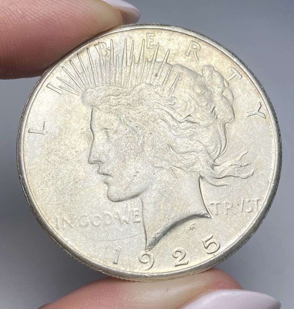 Better Date 1925-S Peace Silver Dollar MS63: Winner shall recieve the exact coin shown here. (MR/B)