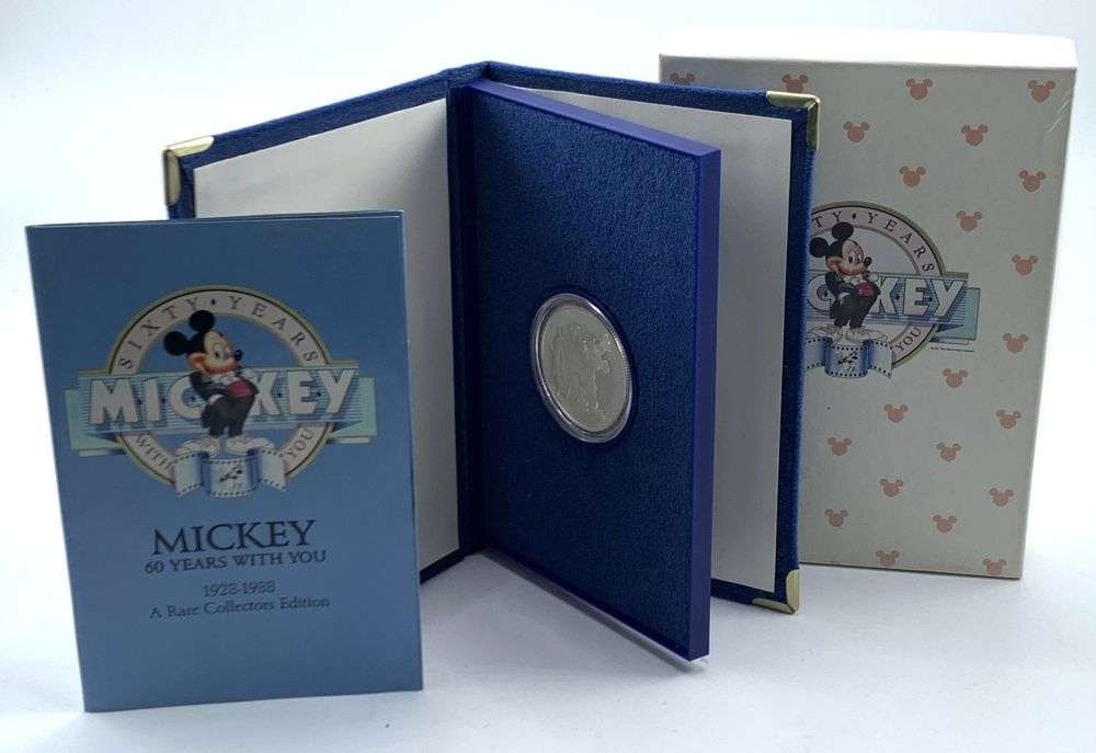 1988 Mickey "Sixty Years With You" Commemorative Proof 1 ozt .999 Silver: Winner shall receive the exact coin shown here. (MR/B)
