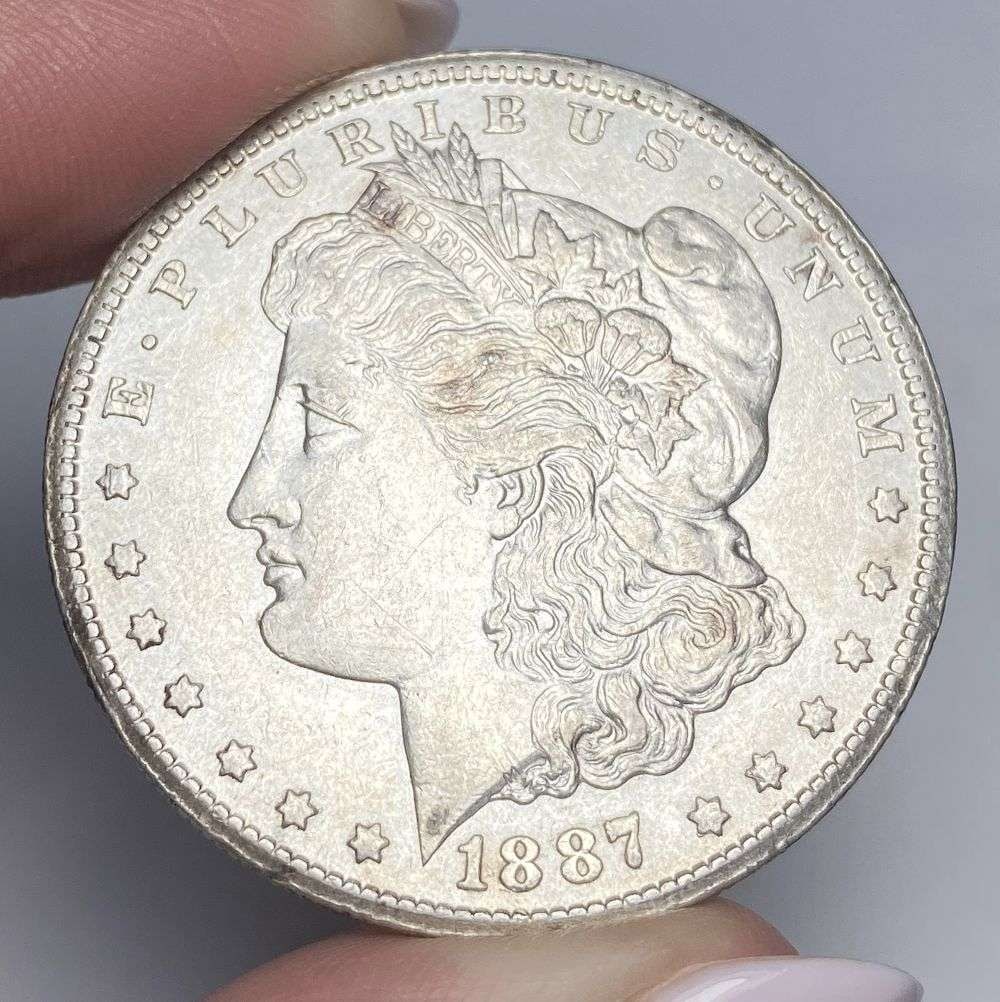 1887-S Morgan Silver Dollar MS62: Winner shall receive the exact coin shown here. (RR/B)