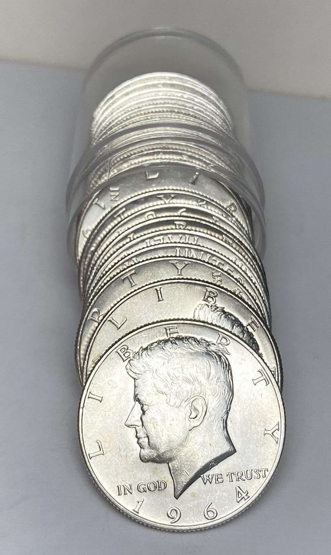 Roll (20-coins) 1964-P/D Kennedy Silver Half Dollar: Winner shall receive the exact roll (20-coins) shown here. (RR)
