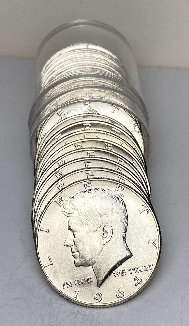 Roll (20-coins) 1964-P/D Kennedy Silver Half Dollar: Winner shall receive the exact roll (20-coins) shown here. (RR)
