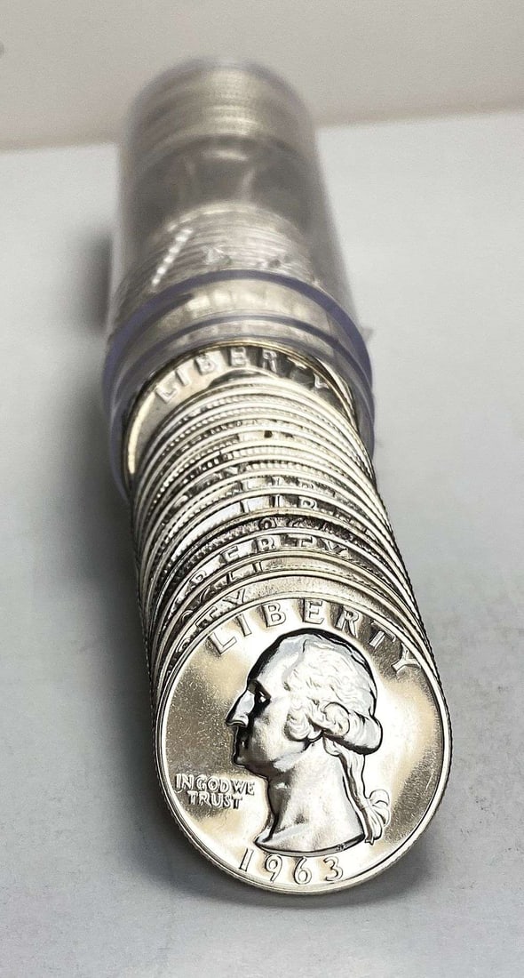 Roll (40-coins) Mixed Years Washington Quarter Proof 90% Silver: We were recently consigned an old time hoard of proof 90% silver quarters that are all pre-1965. These are the OG proof silver quarters. For example, if a person was lucky enough to send a coin to PCG