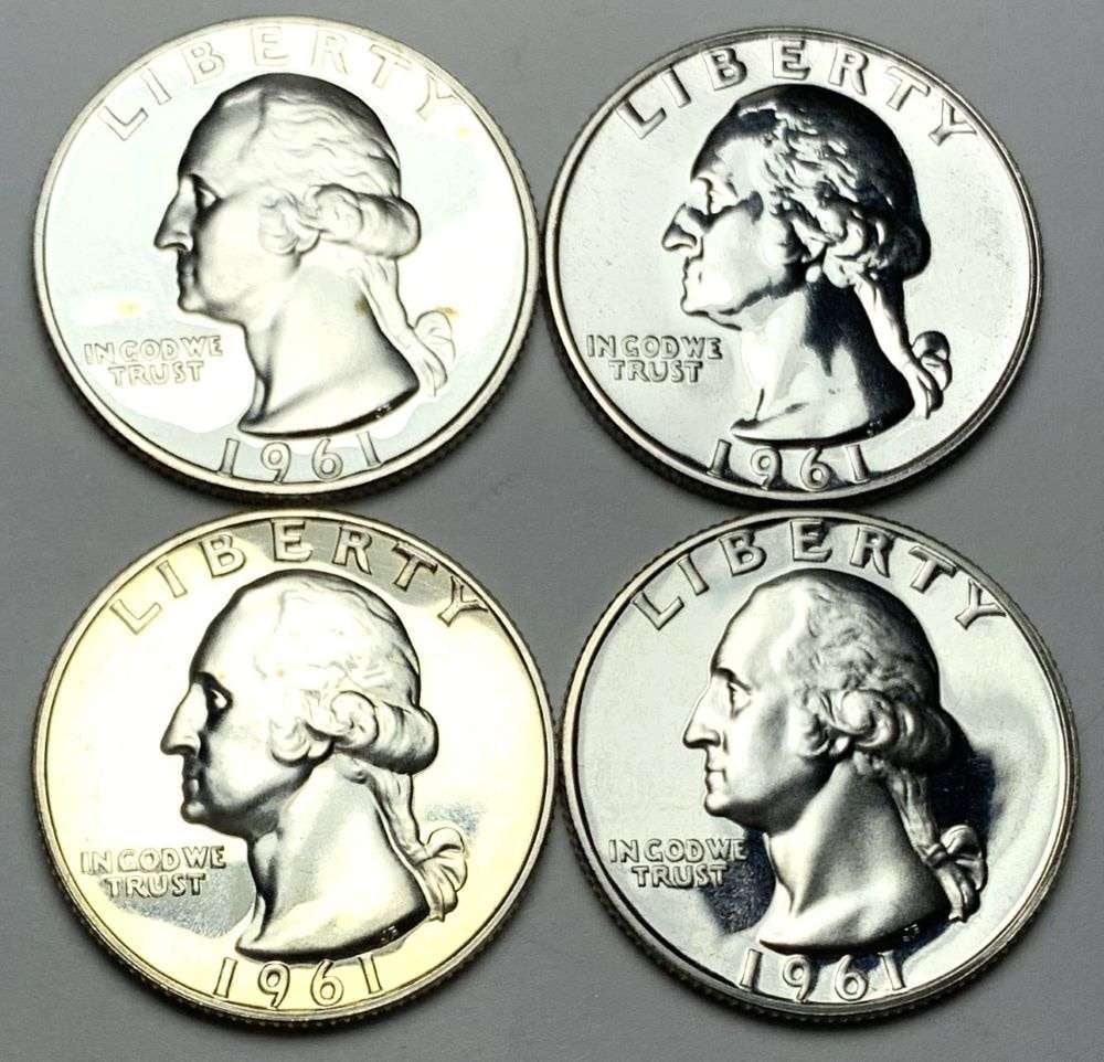 Roll (10) 1961 Washington Quarter Proof 90% Silver: We were recently consigned an old time hoard of proof 90% silver quarters that are all pre-1965. These are the OG proof silver quarters. For example, if a person was lucky enough to send a coin to
