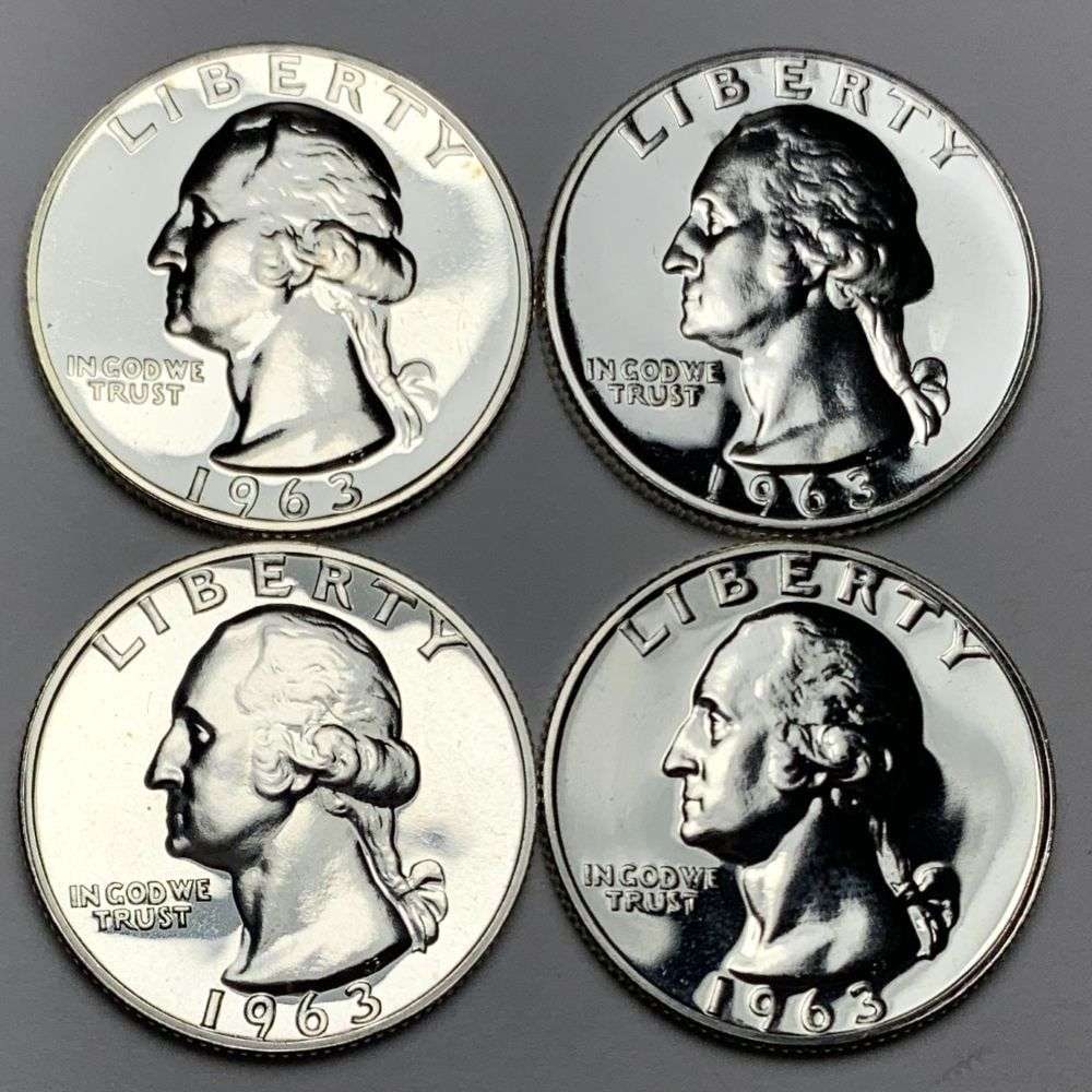 Roll (10) 1963 Washington Quarter Proof 90% Silver: We were recently consigned an old time hoard of proof 90% silver quarters that are all pre-1965. These are the OG proof silver quarters. For example, if a person was lucky enough to send a coin to PCG