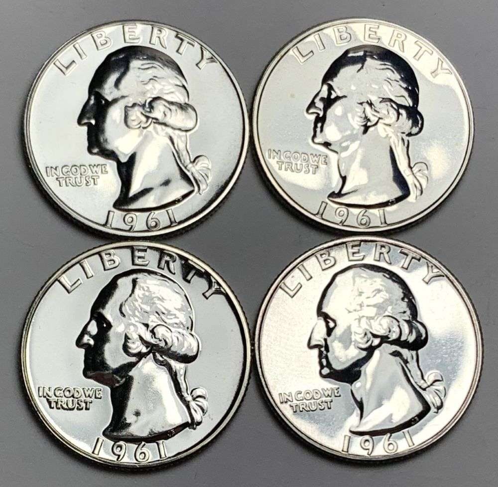 Roll (10) 1961 Washington Quarter Proof 90% Silver: We were recently consigned an old time hoard of proof 90% silver quarters that are all pre-1965. These are the OG proof silver quarters. For example, if a person was lucky enough to send a coin to PCG