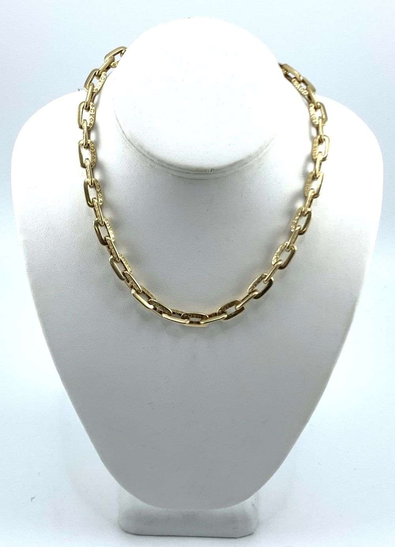 Serial Numbered 27.5g Louis Vuitton 18k Gold Chain Necklace (15.5 inches) (1 of 8)