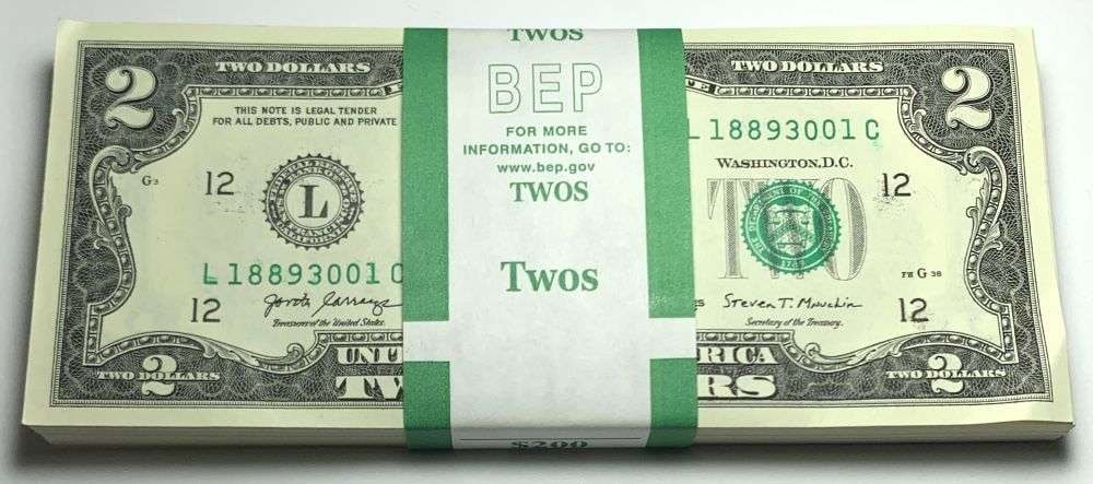Fresh Sequential $200 Face Bank Wrapped 2017A $2 Notes (1 of 4)