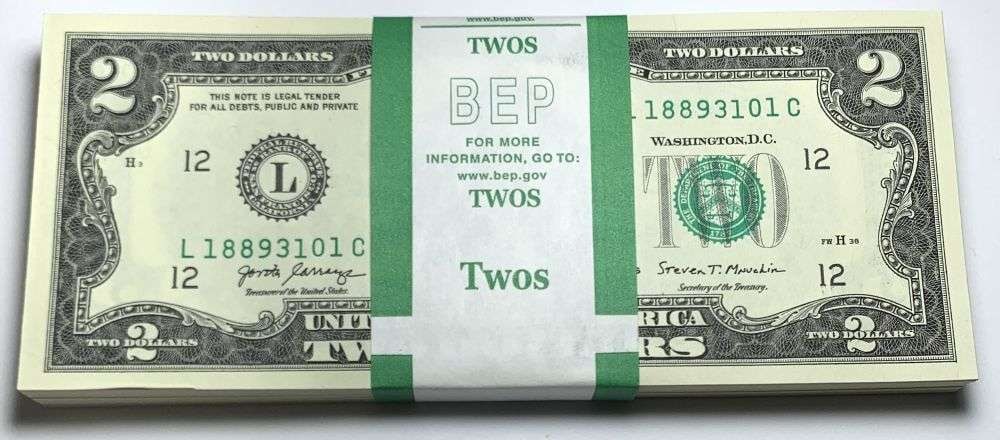 Fresh Sequential $200 Face Bank Wrapped 2017A $2 Notes (1 of 4)