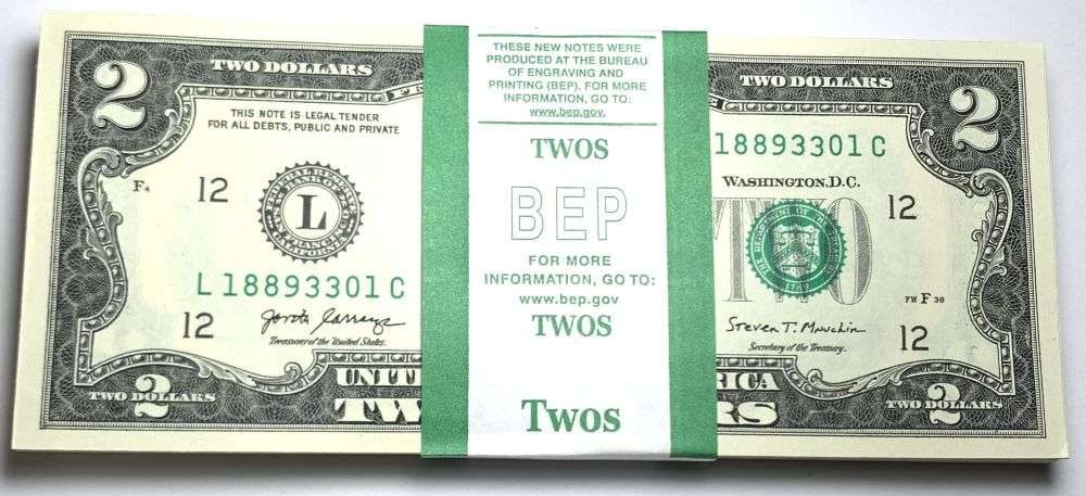 Fresh Sequential $200 Face Bank Wrapped 2017A $2 Notes (1 of 4)