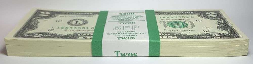 Fresh Sequential $200 Face Bank Wrapped 2017A $2 Notes - 4
