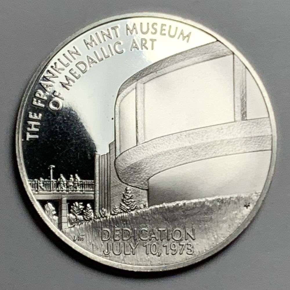 1973 Franklin Mint Museum Of Medallic Art Proof .825 ozt Sterling Silver: Winner shall recieve the exact coin shown here. (MR/B)