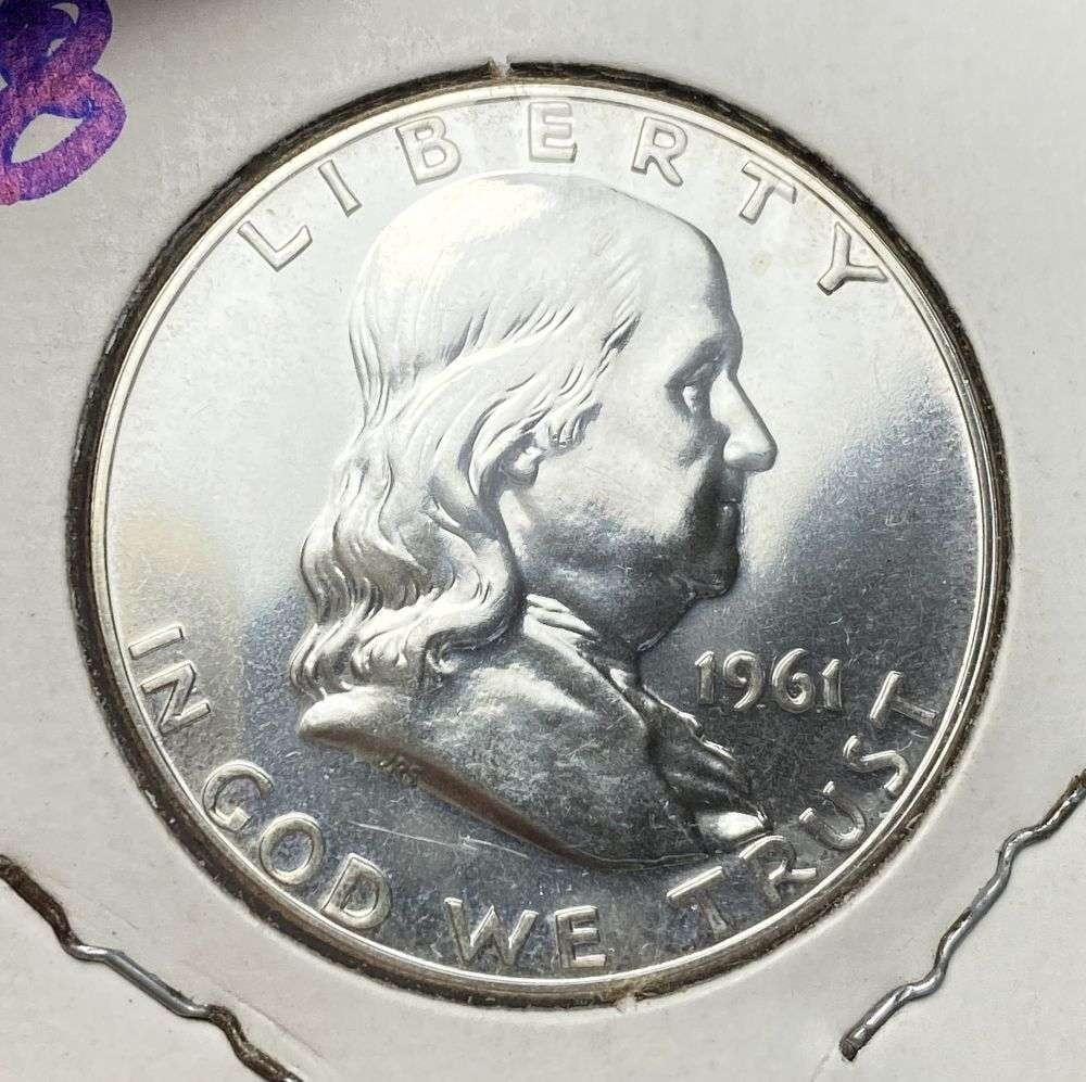Vintage Flip Old Time 1961 Franklin Silver Half Dollar PF68 (1 of 3)