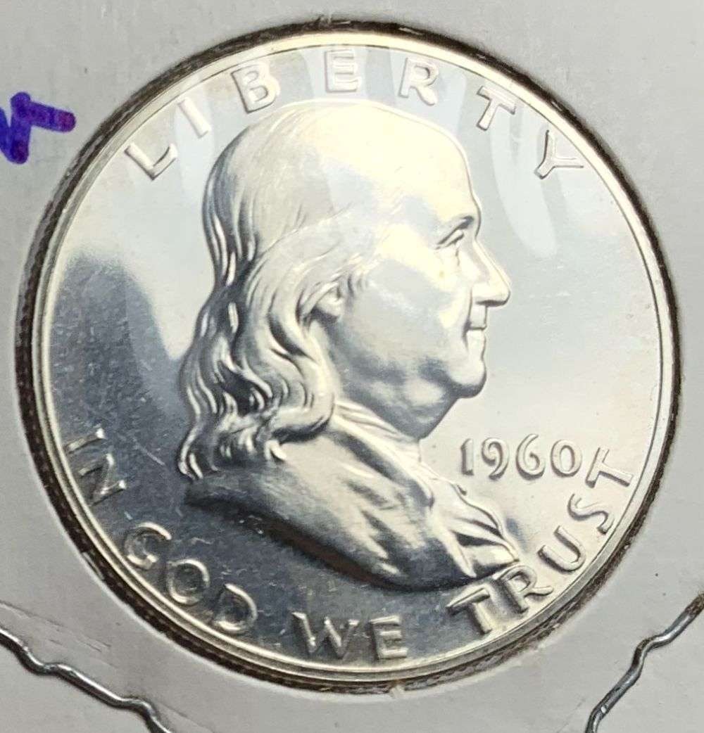 Vintage Flip Old Time 1960 Franklin Silver Half Dollar PF67 Cameo (1 of 3)