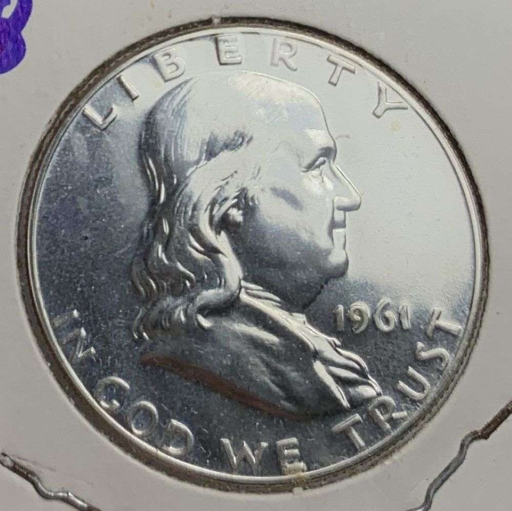 Vintage Flip Old Time 1961 Franklin Silver Half Dollar PF68 (1 of 3)