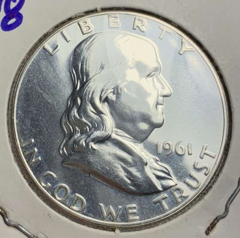 Vintage Flip Old Time 1961 Franklin Silver Half Dollar PF68 (1 of 3)