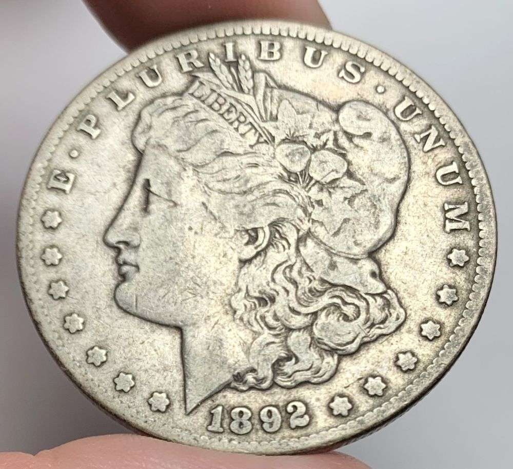 1892-CC Morgan Silver Dollar VF: Winner shall receive the exact coin shown here. (MR/UBB)