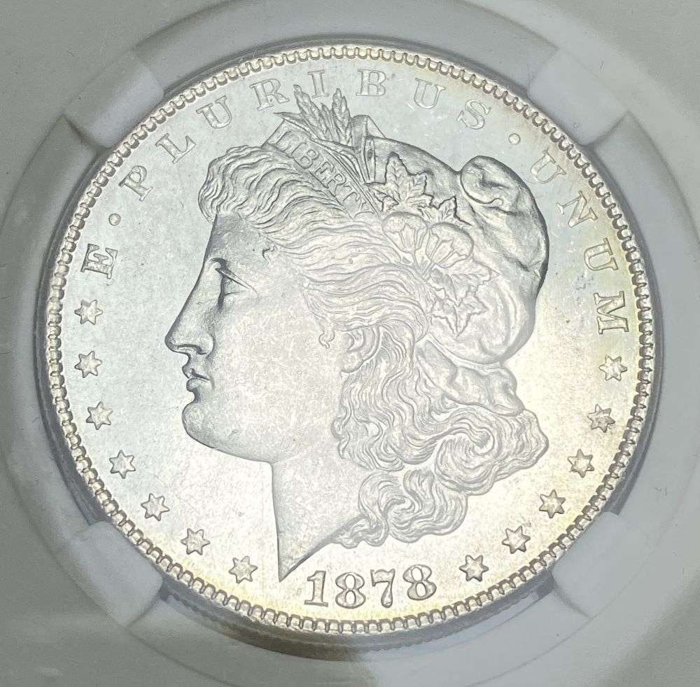 1878-S Morgan Silver Dollar MS66: IMPORTANT NOTE: We do not agree with the grade provided with this "off-brand" grading company. Winner shall receive the exact coin shown here. (RR)