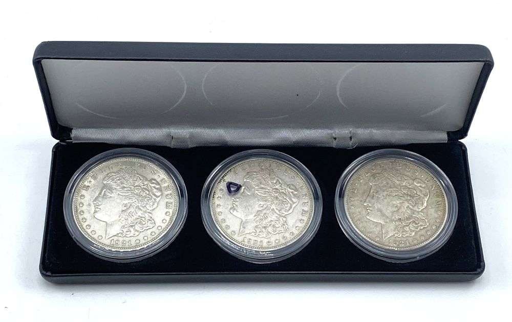 1921-P/D/S Morgan Silver Dollar Set (3-coins): Winner shall receive the exact set (3-coins) shown here. (RR)