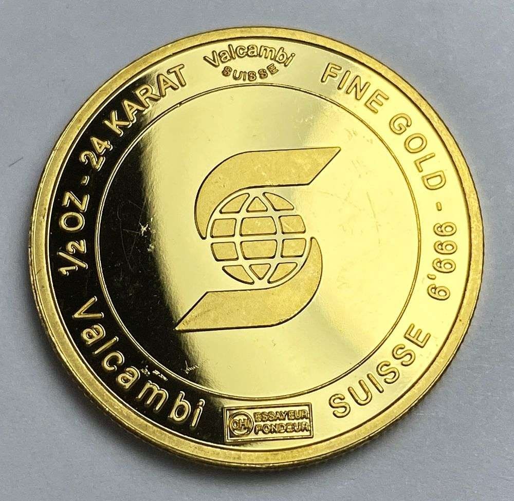 Last Minute! Rare Vintage Scotiabank Proof 1/2 ozt 24k Gold: Winner shall receive the exact coin shown here. (RR/UBBB)