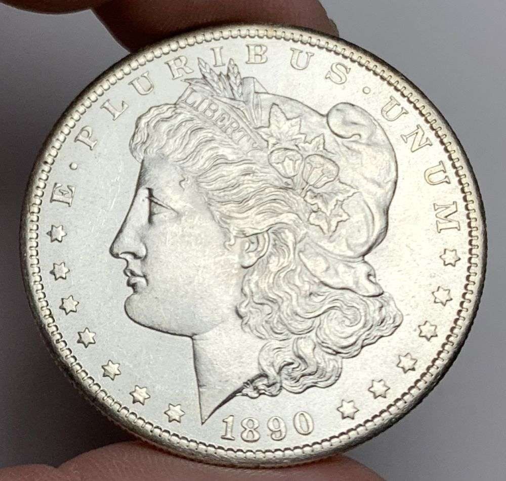 1890-S Morgan Silver Dollar MS65 Details: Winner shall receive the exact coin shown here. (MR/FB)