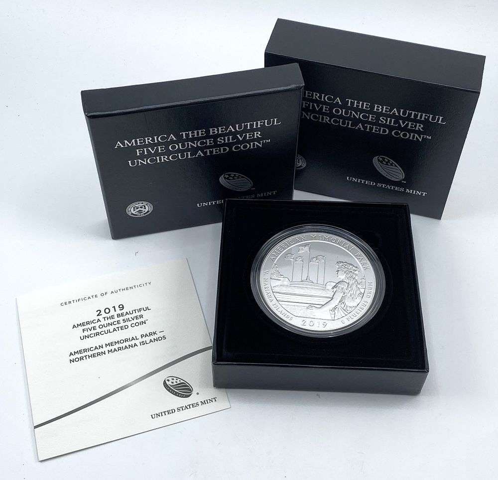 Last Minute Rarity! 2019-P ATB N. Mariana Islands "American Memorial Park" 5 ozt .999 Silver: Winner shall receive the exact coin shown here. (RR/B)
