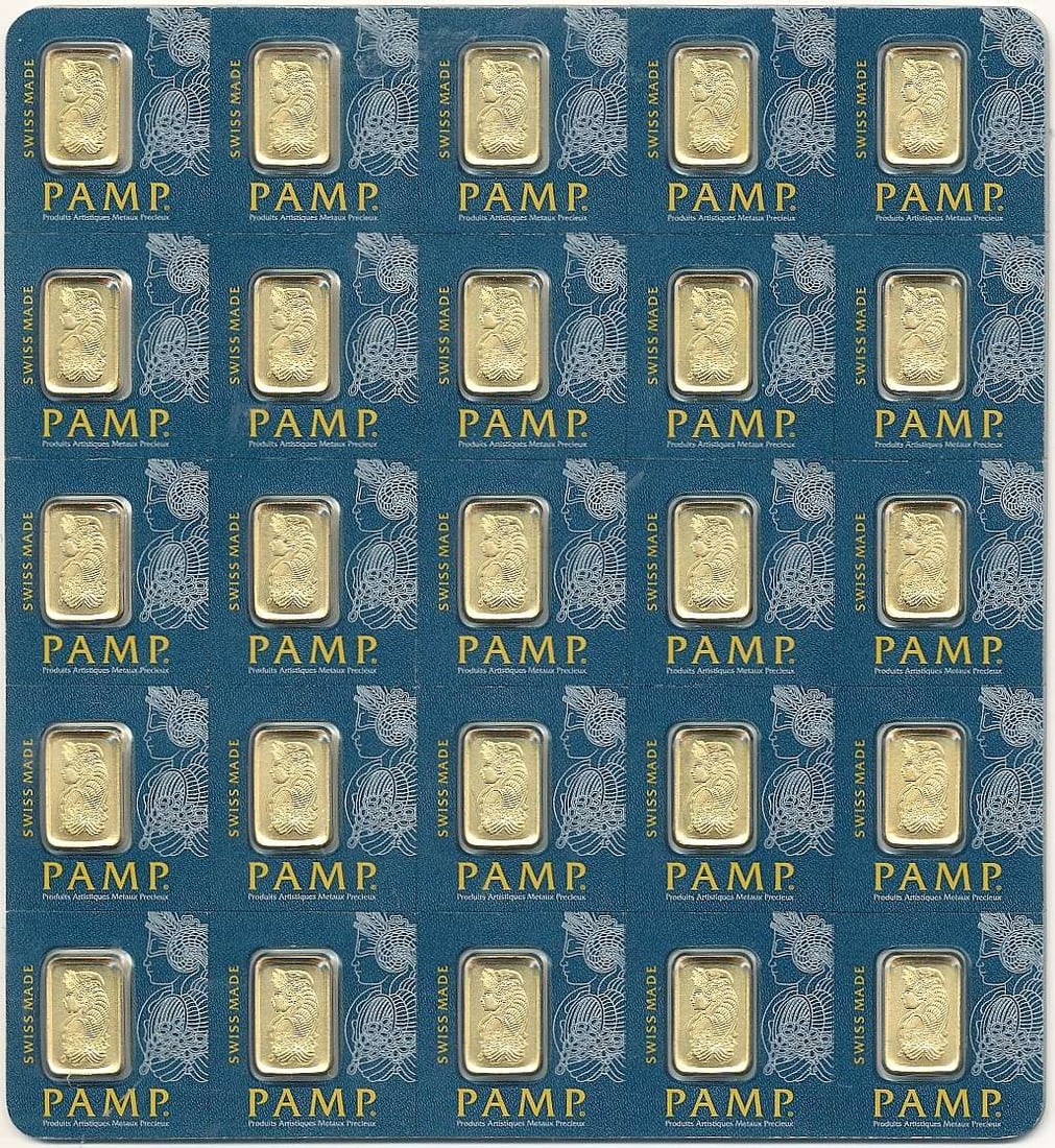 Last Minute! Pamp Suisse Lady Fortuna 1g .9999 Gold Breakable Bar (25-bars) (1 of 4)