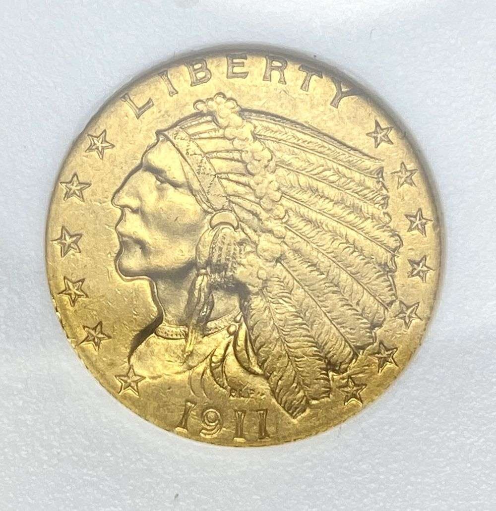 Last Minute! 1911 Gold $2.50 Indian Head MS63 Details (1 of 4)